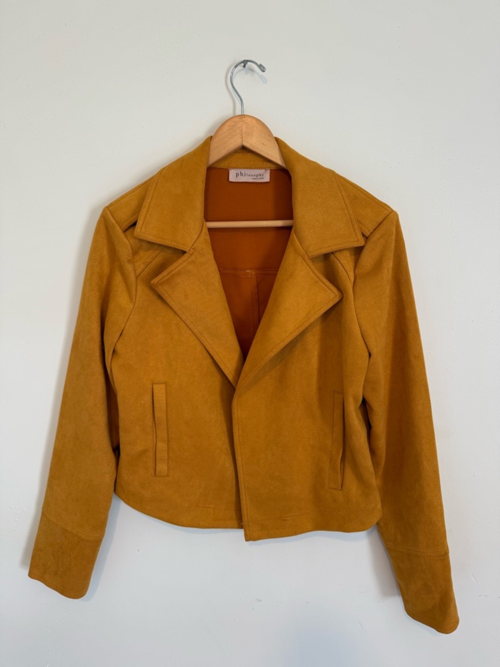Philosophy Mustard Suede-Look Blazer Jacket